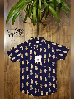 پیراهن نخی پسرانه طرح هاوایی | NIMOshop