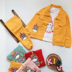 سه تیکه کتان دخترانه مدل یونیکورن