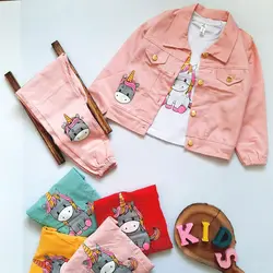 سه تیکه کتان دخترانه مدل یونیکورن