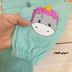 سه تیکه کتان دخترانه مدل یونیکورن