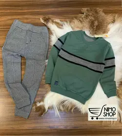 ست بلوز شلوار بیرونی پسرانه مدل نواری | NIMOshop