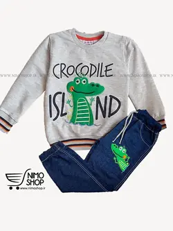 بلوز شلوار بیرونی پسرانه مدل کروکدیل | NIMOshop