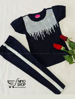 ست بلوز شلوار دخترانه مدل پولک دوزی | NIMOshop