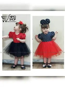 پیراهن تور دخترانه مدل خال خالی | NIMOshop