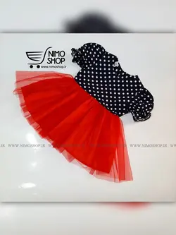 پیراهن تور دخترانه مدل خال خالی | NIMOshop