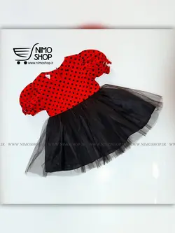 پیراهن تور دخترانه مدل خال خالی | NIMOshop