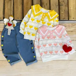 ست شومیز و شلوار جین مدل قلبی