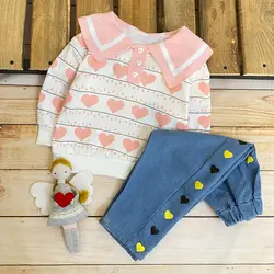 ست شومیز و شلوار جین مدل قلبی