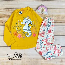 بلوز شلوار دخترانه مدل اسب دریایی