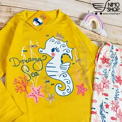 بلوز شلوار دخترانه مدل اسب دریایی