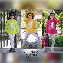 بلوز شلوار دخترانه مدل اسب دریایی