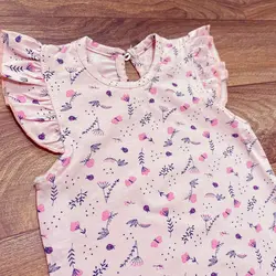 رامپر دخترانه مدل گل و پروانه