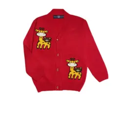 ژاکت بافت قرمز مدل زرافه