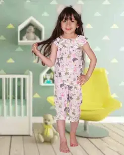 تاپ و شلوارک نخی دخترانه