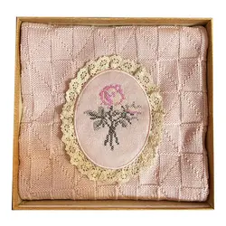 پتو بافت بی بی فورلایف Baby4life طرح گل