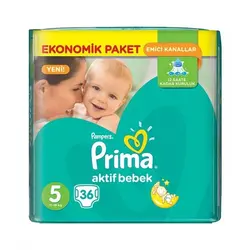 پوشک بچه پریما پمپرز ترکیه سایز 5  (36 عدد)pampers prima