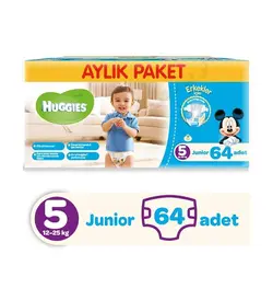 پوشک بچه هاگیز کارتنی سایز 5 Huggies پسرانه