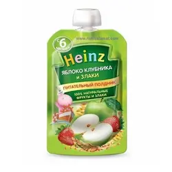 پوره میوه ساندیسی سیب توت فرنگی و غلات هاینز Heinz