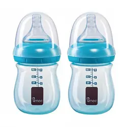 شیشه شیر +0 دو عددی با عایق حرارتی آبی 160 میل یومه