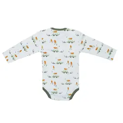 بادی آستین بلند نوزادی بی بی وان مدل تمام چاپ ماشین