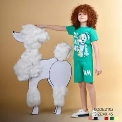 ست تی شرت و شلوارک پسرانه نیروان مدل 2102 -1