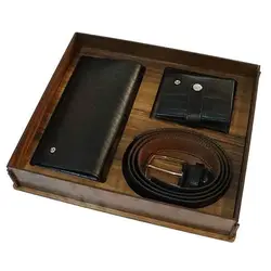 ست هدیه کیف و کمربند چرم مونت بلانک Mont Blanc - فروشگاه اینترنتی نوآورکالا