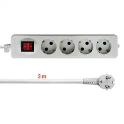 سیم سیار 4 خانه مغزی سرامیکی و ارت دار پارت الکتریک با کابل 3 متری