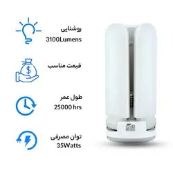 لامپ ال ای دی 35 وات آوا طرح گل