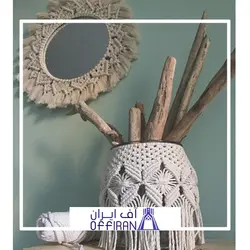 گلدان مکرومه بافی مدل برگ