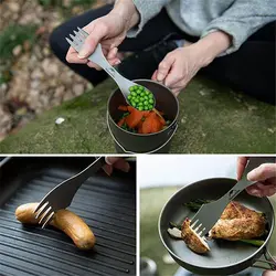 قاشق تیتانیوم کمپ و کوهنوردی نیچرهایک NATUREHIKE TZD12 TITANIUM CUTLERY SET NH19T012-D