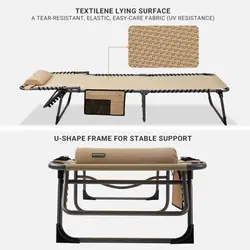 تخت آفتاب گیری تاشو کینگ کمپ مدل KC2020