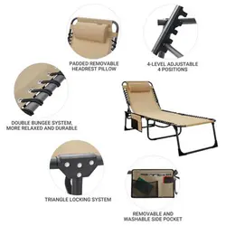 تخت آفتاب گیری تاشو کینگ کمپ مدل KC2020