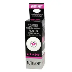 توپ پینگ پنگ 3 ستاره باترفلای پلاستیکی +S40