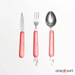 ست قاشق چنگال و کارد تاشو کوهنوردی