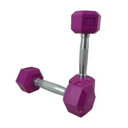 دمبل شش ضلعی رنگی 3 کیلوگرمی | بسته دو عددی