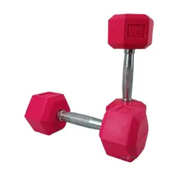 دمبل شش ضلعی رنگی 5 کیلوگرمی | بسته دو عددی