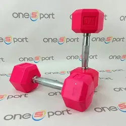 دمبل شش ضلعی رنگی 5 کیلوگرمی | بسته دو عددی