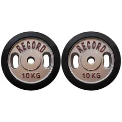 صفحه هالتر دور لاستیک فلزی خانگی رکورد بسته دو عددی