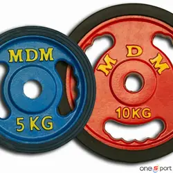 وزنه هالتر خانگی فرمانی فلزی دورلاستیکی MDM