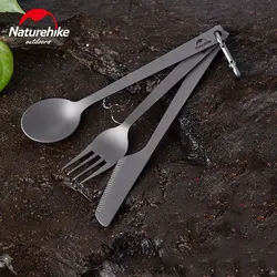 ست قاشق و چنگال تیتانیوم نیچرهایک مدل TZD11 TITANIUM CUTLERY SET NH19T011-D