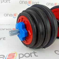 دمبل متغیر حرفه ای رنگی 10 کیلویی TS | بسته دو عددی