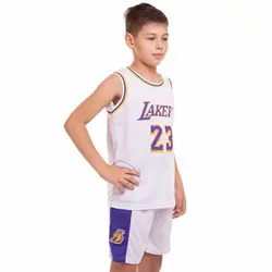 پیراهن و شورت بسکتبالی بچه گانه لس آنجلس لیکرز سفید