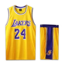 پیراهن شورت بسکتبالی لس آنجلس لیکرز زرد کوبی برایانت شماره 24