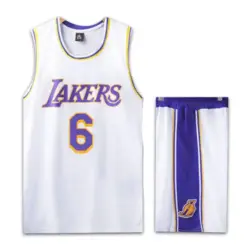 پیراهن شورت بسکتبالی لس آنجلس لیکرز سفید شماره 6