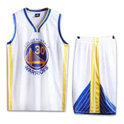 پیراهن شورت بسکتبالی گلدن استیت واریرز سفید استفان کری شماره 30