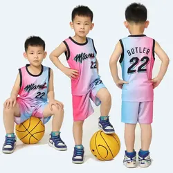 پیراهن و شورت بسکتبالی بچه گانه میامی هیت صورتی آبی