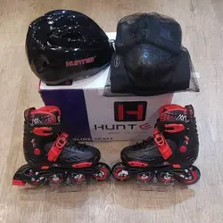 کفش اسکیت بچگانه هانتر | مشکی قرمز