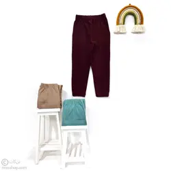 شلوار اسپرت جیب دار زرشکی