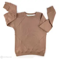 بلوز برشی اسپرت ساده نسکافه ای