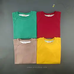 بلوز برشی اسپرت ساده نسکافه ای